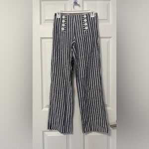 Striped Gray Straight Leg Pants